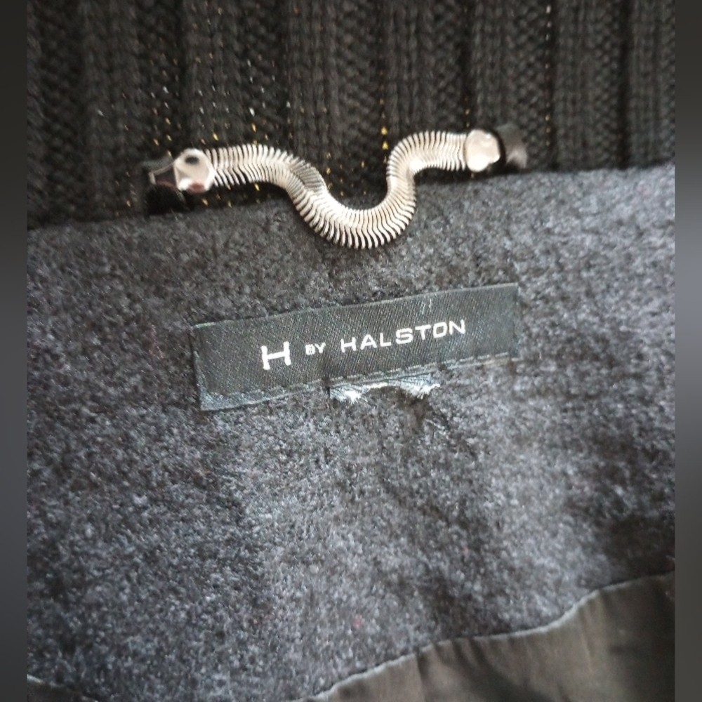 H by Halston Leather and Wool Sweater Jacket - Picture 11 of 11